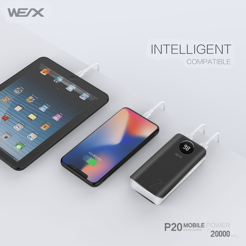 WEX P20 Power Bank-udgave, A + -kvalitet batterikernen ， let at bære under rejse og forretningsrejse